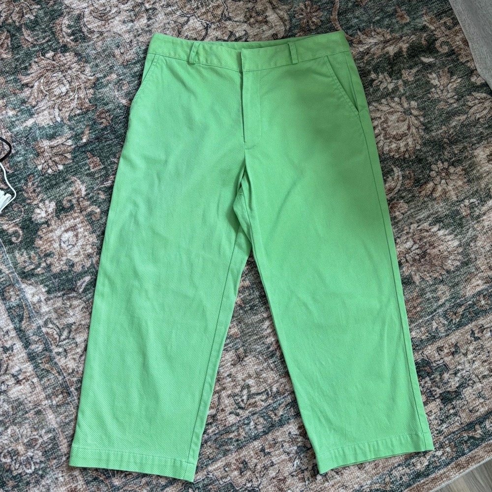 Y2K Vintage Sag Harbor Capris 4P Green Sport in Action Cotton Cropped Pants 90s